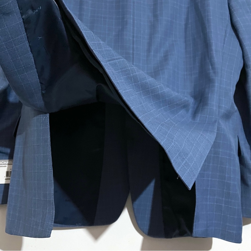 NWT Michael Kors Kevin Two-Button Blue Plaid Suit Jacket NEW - Picture 8 of 14